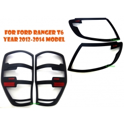 ครอบไฟหน้า + ครอบไฟท้าย ดำด้าาน ตัวอักษร Ranger หยอดแดง ฟอร์ด เรนเจอร์ All New Ford Ranger 2012 
